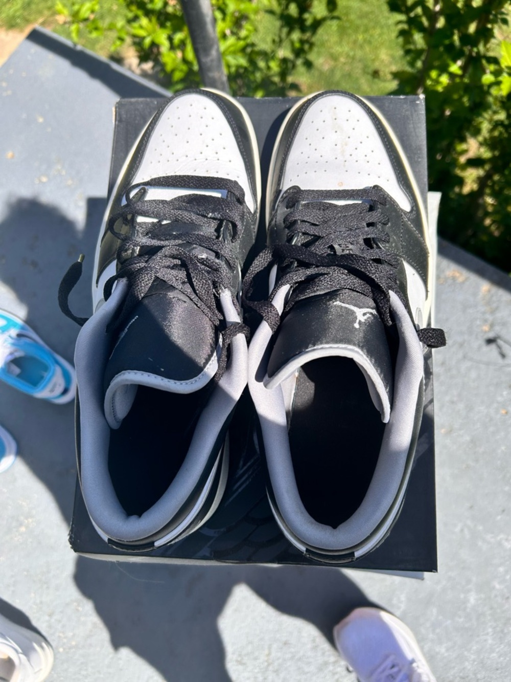 Jordan Black and White High-Top Sneakers